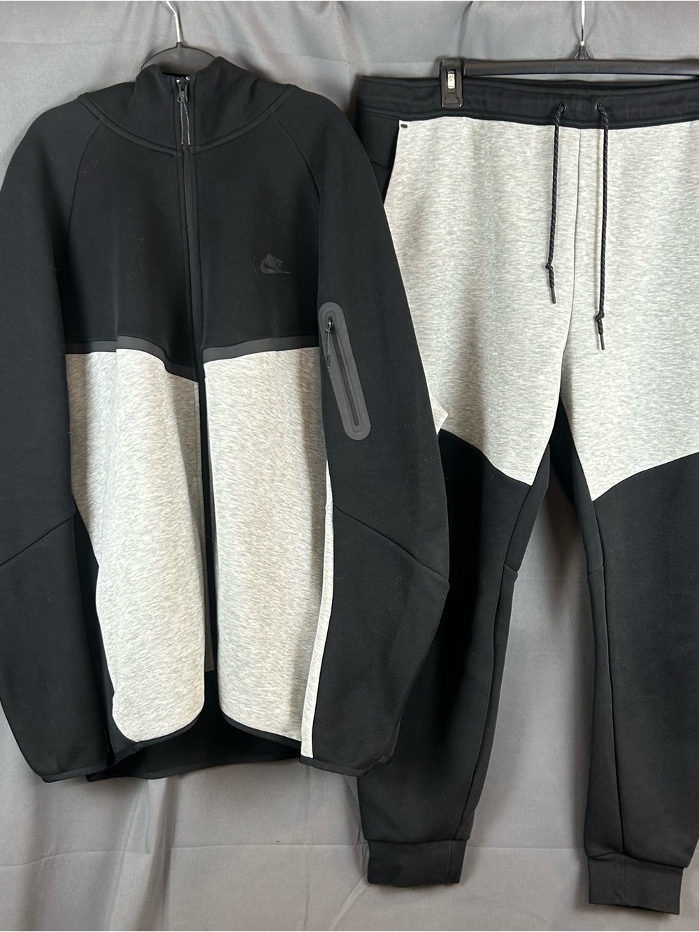 Nike Tech Fleece Tracksuit Set Grey Black - Men's Size 3XL-Tall (3XLT)